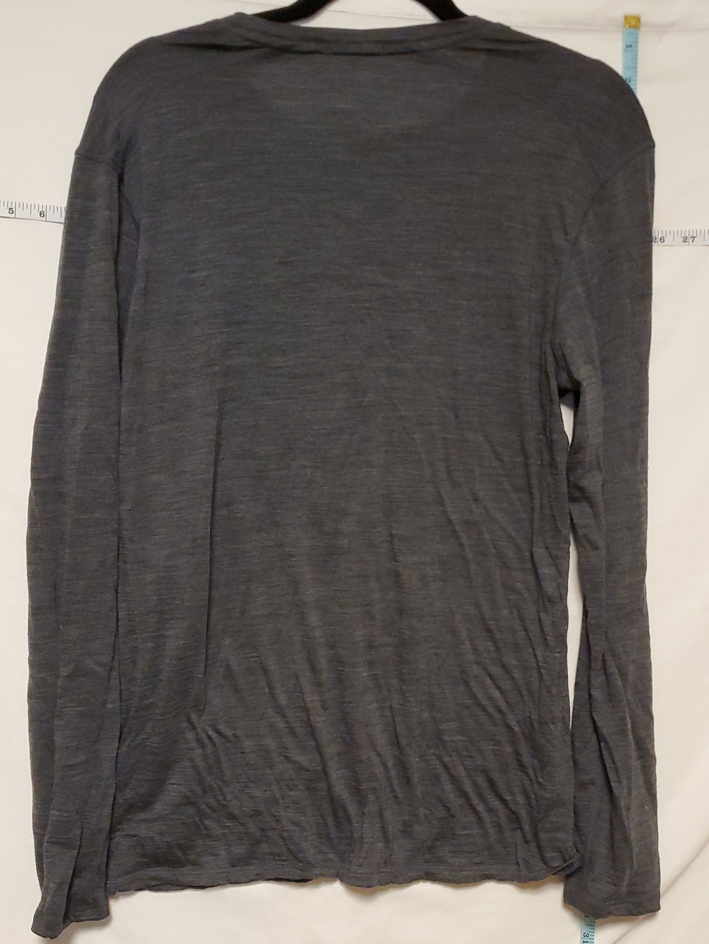 Smartwool Mens Dark Gray Merino Wool Base Layer Long Sleeve Lightweight Med - Picture 3 of 3